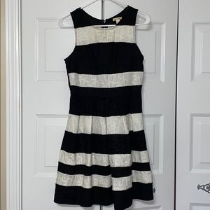 Black and white striped dress